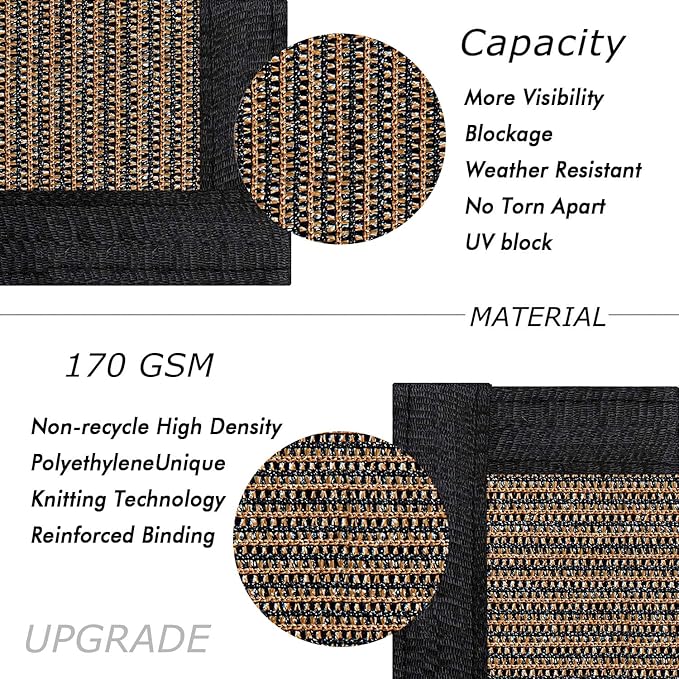 UPGRADE Privacy Fence Screen 4'x72' Brown Outdoor 90% Visibility Blockage 170 - Image 2