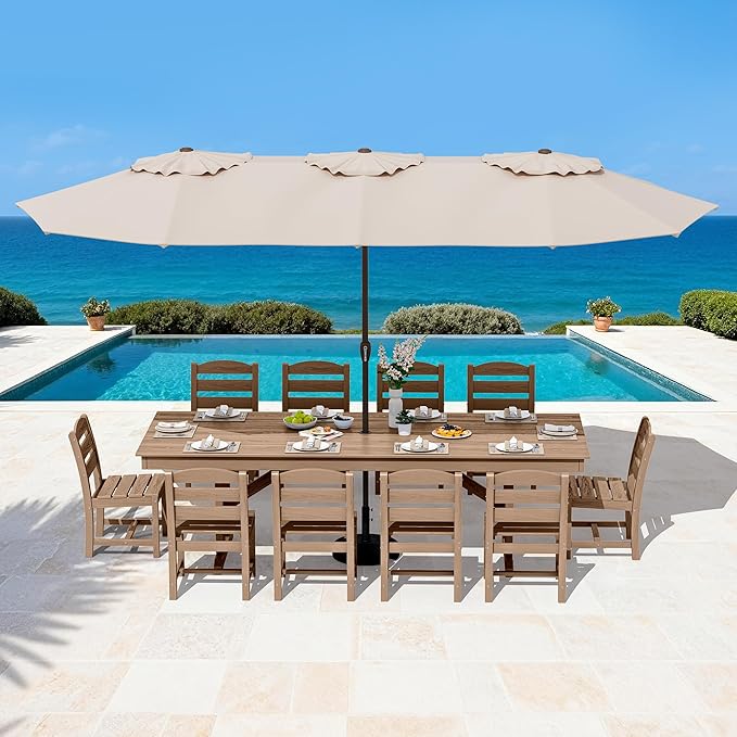 SERWALL Outdoor Dining Chairs Set of 4, All-Weather HDPE Patio Chair - Image 7