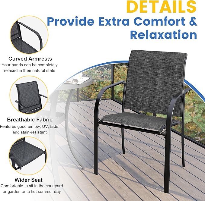 VICLLAX Large Patio Dining Furniture Set, Outdoor Dining Set - Image 4