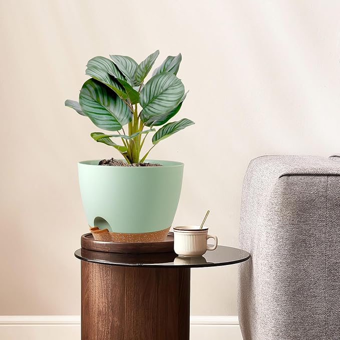 10 inch Self Watering Pots, 2 Pack Plastic Planters - Image 2