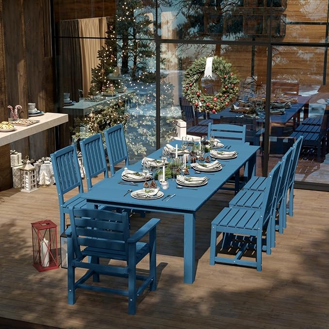 5-Piece Navy Blue Outdoor Dining Set - Image 9