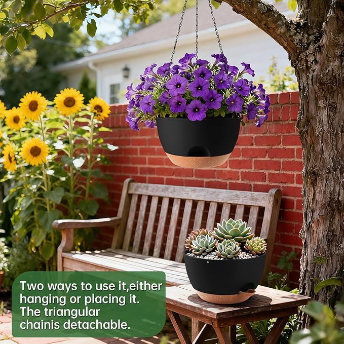 3-Piece Set of 10-Inch Hanging Planters - Image 2