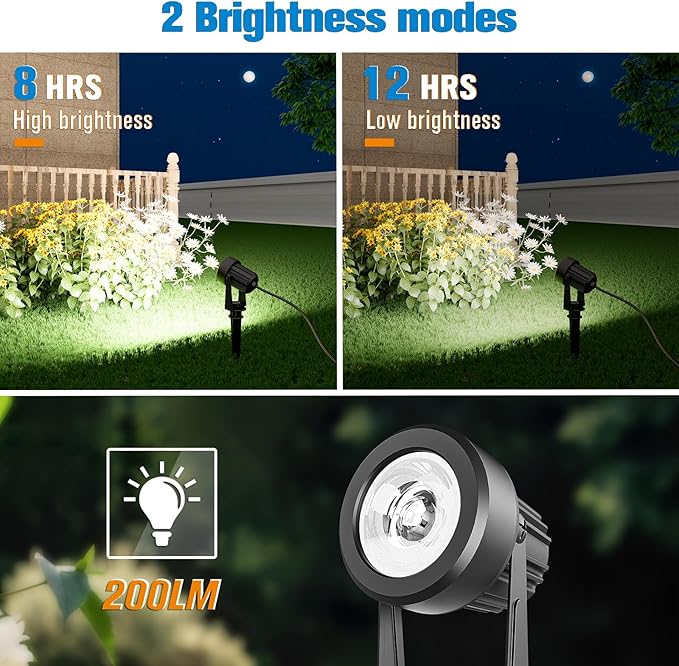 APONUO Solar Spot Lights Outdoor 4-in-1 Solar Landscape Lighting Dusk to Dawn - Image 4