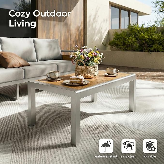 ZANDOR Aluminum Outdoor Patio Conversation Furniture Set, Seating Sofa - Image 6