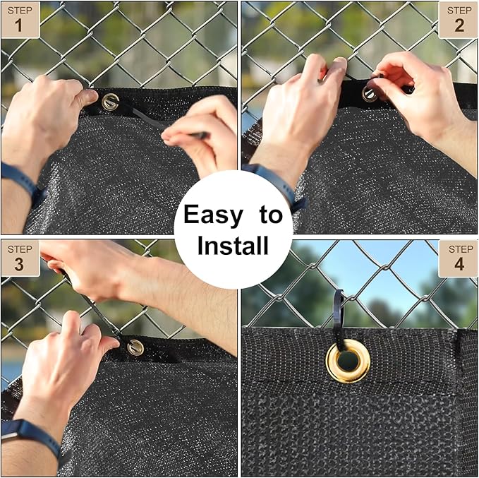 UPGRADE Privacy Fence Screen 4'x20' Dark Grey Outdoor 90% Visibility Blockage - Image 5