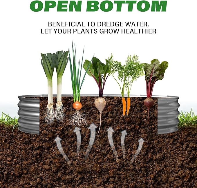 Galvanized Raised Garden Bed for Outdoor: 4X2X1ft Durable Metal Vegetable Plant - Image 5