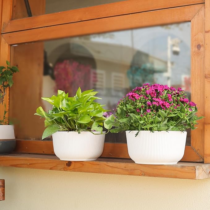 T4U 10 Inch Self Watering Pots for Indoor Plants, 2 Pack Large Plant Pots - Image 7