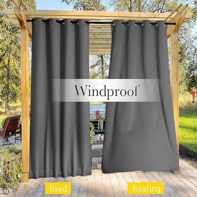 NICETOWN 2 Panels Blackout Outdoor Curtains - Image 7