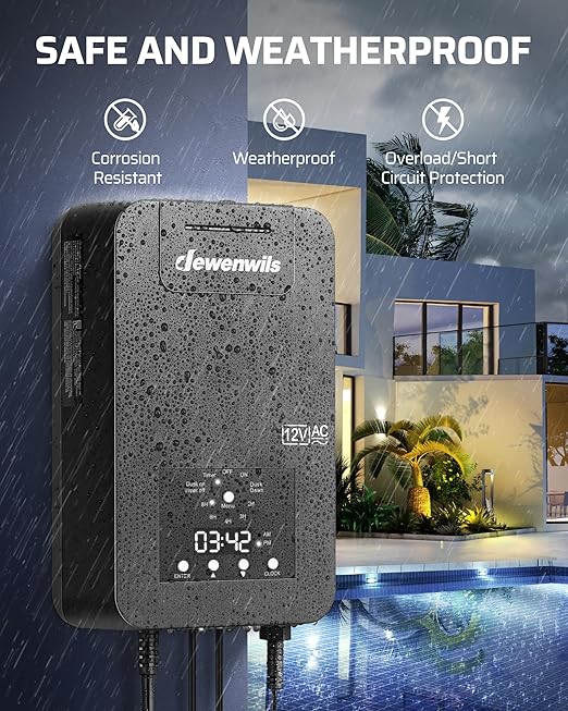 DEWENWILS 300W Low Voltage Landscape Transformer, 120V AC to 12V/14V AC Low - Image 5