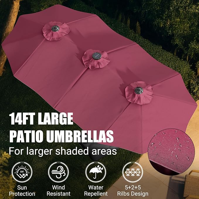 LEVELEVE 14FT Large Patio Umbrella - Image 4