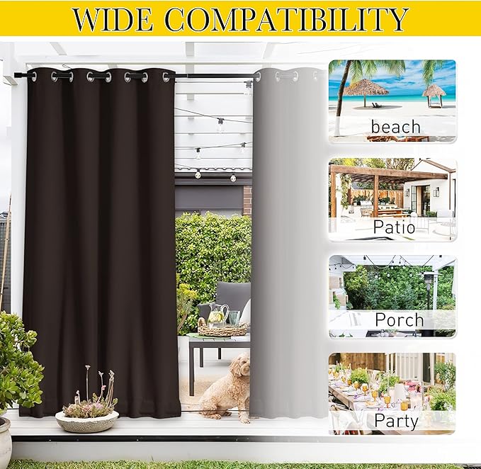 NICETOWN 2 Panels Outdoor Curtains - Image 8