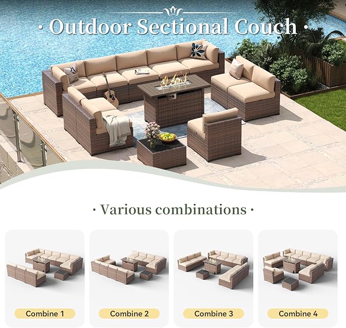 Aoxun 12 Piece Patio Furniture Set - Image 6