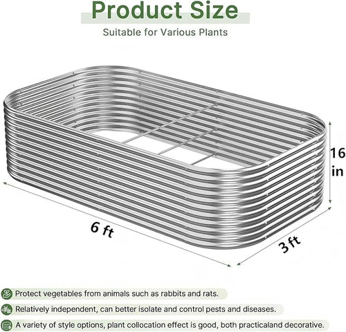 2 PCS Tall 6x3ft Galvanized Raised Garden Bed Outdoor, Metal Garden Bed - Image 2