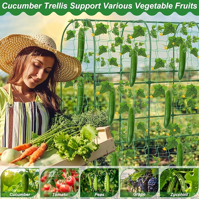 67 x 50 Cucumber Trellis for Raised Bed, U-Shape Metal Large Garden Trellis for - Image 6