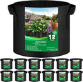 12-Pack 10 Gallon Thickened Non-Woven Grow Bags, Aeration Fabric Pots by JNYONG