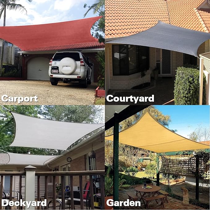 KANAGAWA 10'X22' Rust Red Custom Size Sun Shade Sail Rectangle UV Block Canopy - Image 7