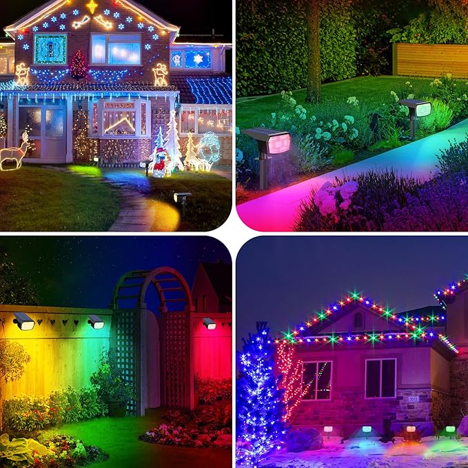 Sucolite 6-Pack Solar Spot Lights Outdoor Waterproof IP65, 3 Lighting Modes - Image 9