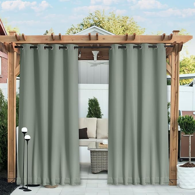 NICETOWN 2 Panels Weighted Outdoor Curtains by NICETOWN