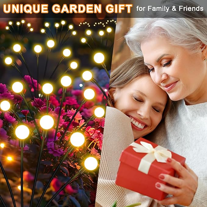 Solar Garden Lights Outdoor, 6 Pack 48LED Waterproof Solar Powered Lights - Image 3