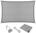 Eden's Decor Straight Flat-Edged Sun Shade Sail Rectangular 15' x 19' Grey by EdensDecorInc