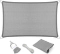Eden's Decor Straight Flat-Edged Sun Shade Sail Rectangular 8' x 16' Grey by EdensDecorInc