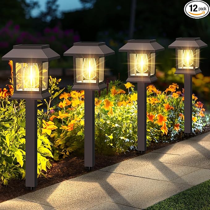 Solar Outdoor Lights, 12 Pack Solar Pathway Lights Waterproof, Landscape by SolarOutdoorLights