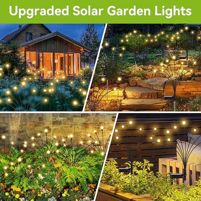 Solar Garden Lights Outdoor Waterproof, 6 Pack 48 LED Swaying Light Firefly - Image 6