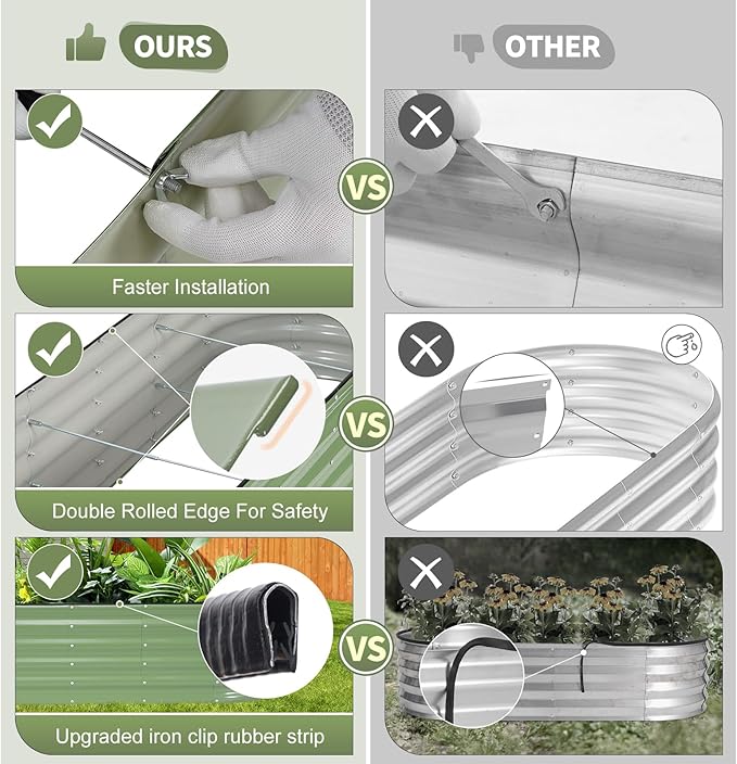 Galvanized Raised Garden Bed Outdoor- Raised Beds - Image 4
