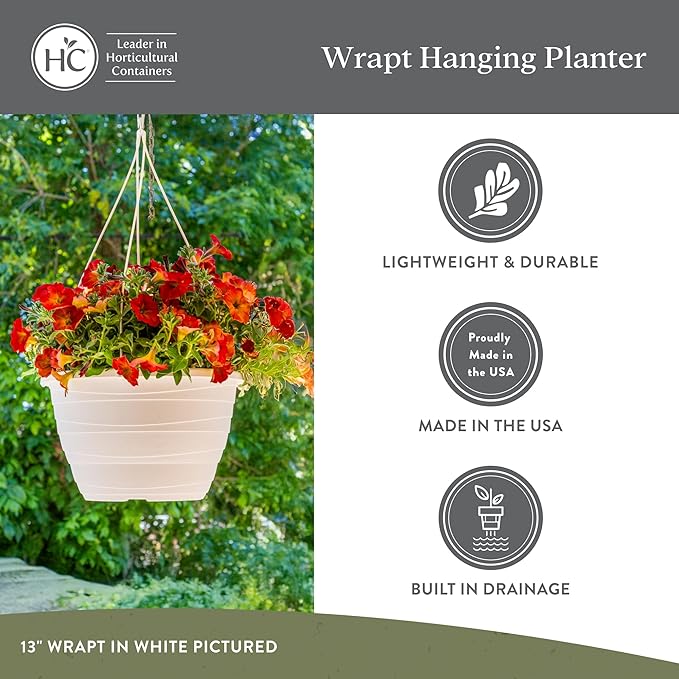 The HC Companies 11 Inch Wrapt Hanging Planters, Lightweight UV-Resistant - Image 4