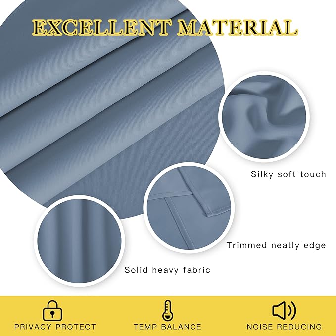 NICETOWN Blackout Drapery Curtain Panel 90 inches Long - Image 2