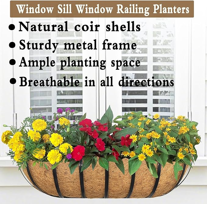 4pack 24-inch Window Sill Window Railing Planters - Image 2
