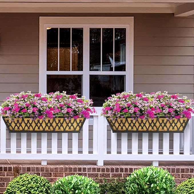 2 Pack 30 Inch Window Boxes Planters Railing Planter Box - Image 2