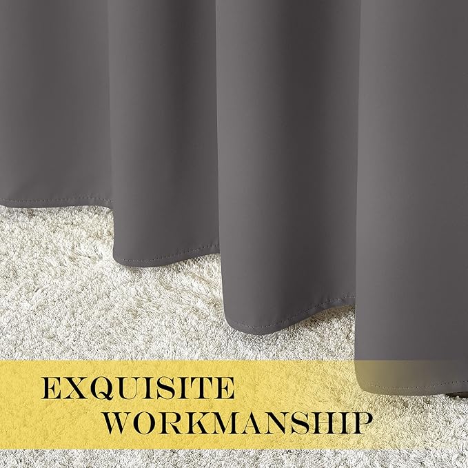 NICETOWN Grey Blackout 108 inch Curtains - Image 7