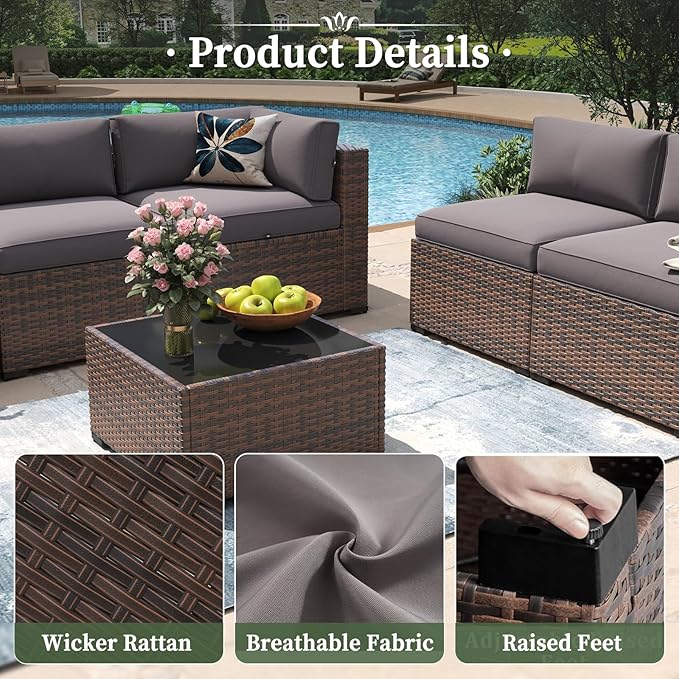 Aoxun 11 Piece Patio Furniture Set - Image 8
