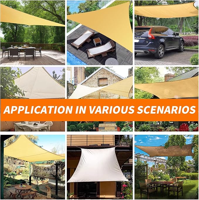 8'x12' Sun Shade Sail Curved Commercial Outdoor Shade Cover Turquoise Rectangle - Image 5