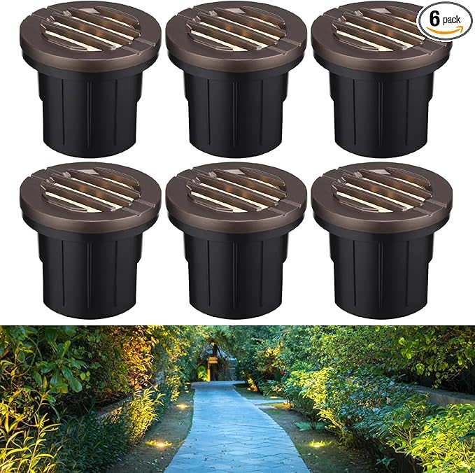 LEONLITE Dia. 4 Inch Well Lights Landscape LED In Ground, Grated Top, 3000K by LEONLITE