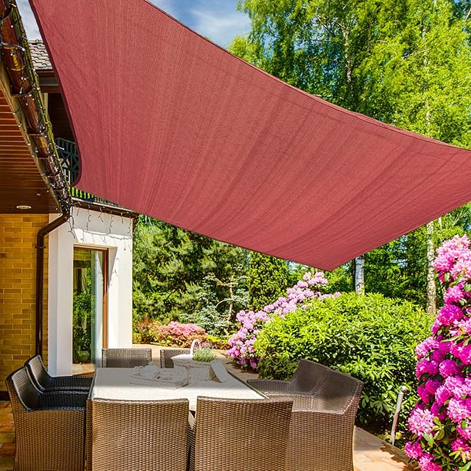 KANAGAWA 6'X14' Rust Red Custom Size Sun Shade Sail Rectangle UV Block Canopy by KANAGAWA
