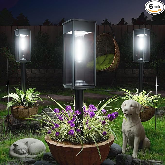 Solar Pathway Lights Outdoor, 6 Pack Bright Solar Lights Outdoor, Auto On/Off by Professionalproductionofsolarlightsoutdoor%EF%BC%9A%EF%BC%89