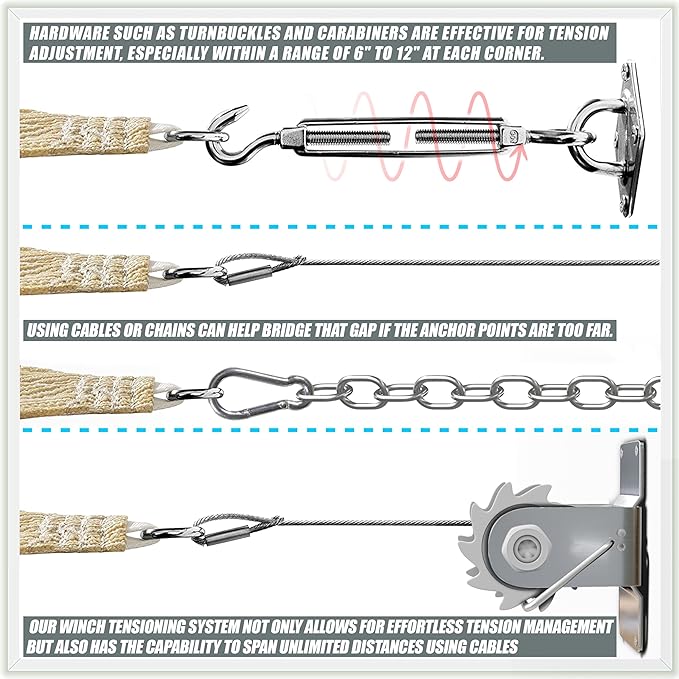 Amgo Custom Size 22' x 22' x 31.1' Turquoise Triangle Sun Shade Sail Order to - Image 2