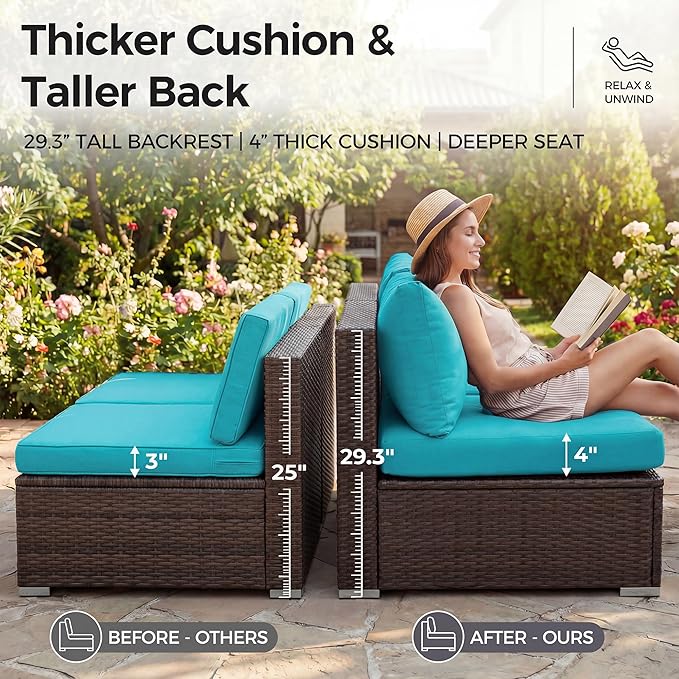 NICESOUL 9 Piece Large Outdoor Patio Furniture Set - Image 7
