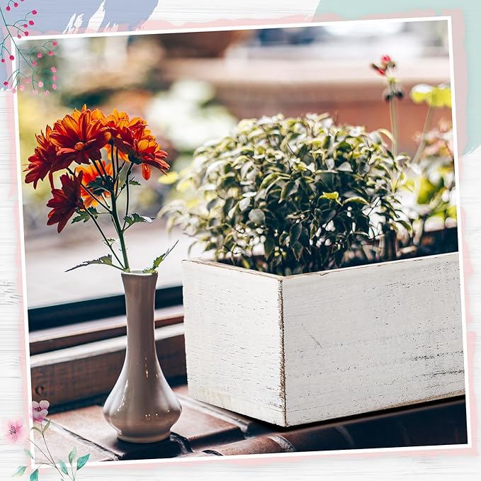 Dandat 2 Set Wood Boxes for Centerpieces 12x4 Inch Rectangle Wooden Planter Box - Image 5