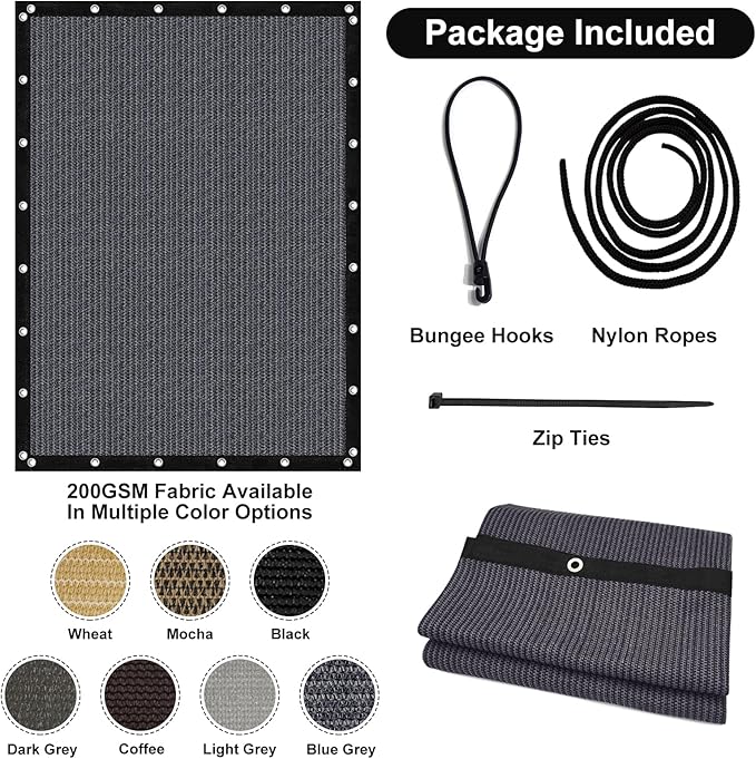 Artpuch 90% Sun Shade Cloth, 10 x 16 FT Pergola Shade Cover Canopy - Image 7