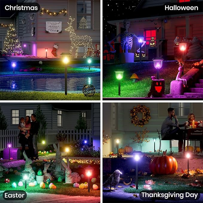 AOSEA Christmas Solar Pathway Lights Outdoor Waterproof, Solar Powered Garden - Image 8