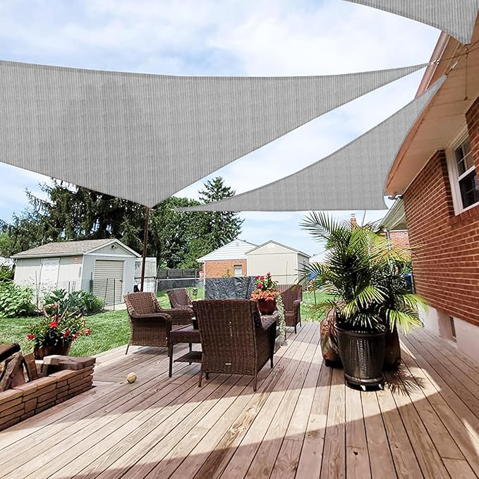 Patio Paradise 28' x 28' x 28' Sun Shade Sail Triangle Canopy Shade Cloth by Patio