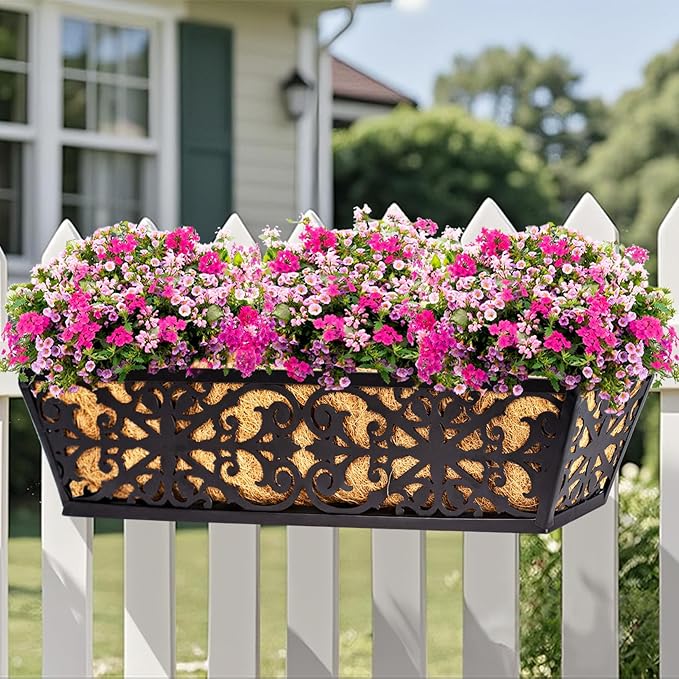 6 Pack 24 Inch Window Boxes Planters Railing Planter Box - Image 2