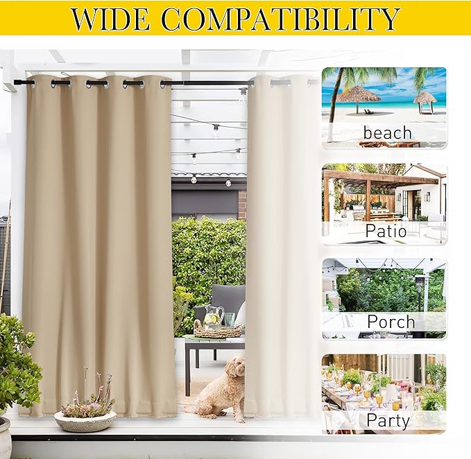 NICETOWN 2 Panels Outdoor Curtains - Image 8