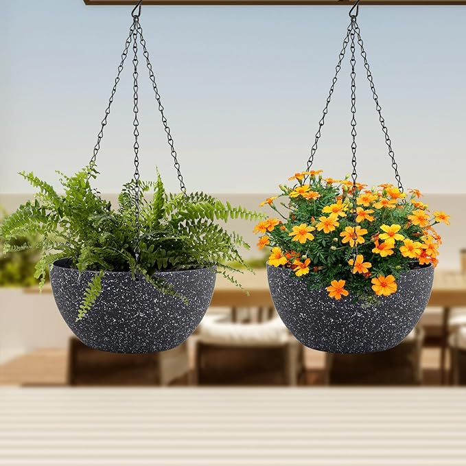 8 inch Small Hanging Planters for Indoor Outdoor Plants, 2 Pack Hanging Flower - Image 6