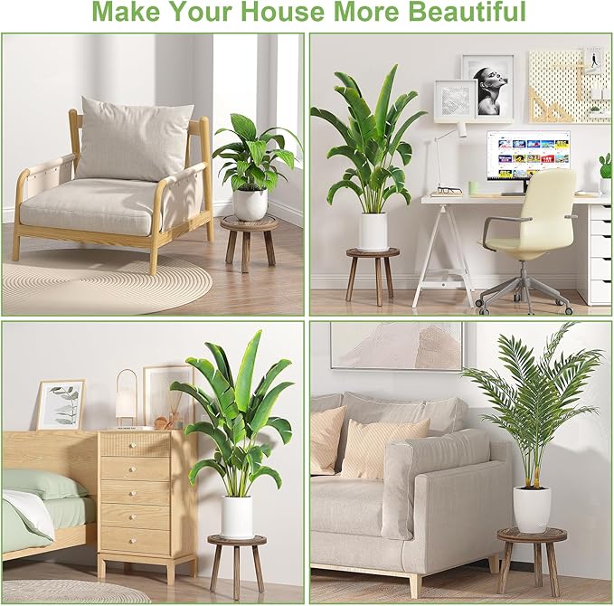 3-Pack Wood Plant Stands Indoor, Single Plant Stand - Image 3