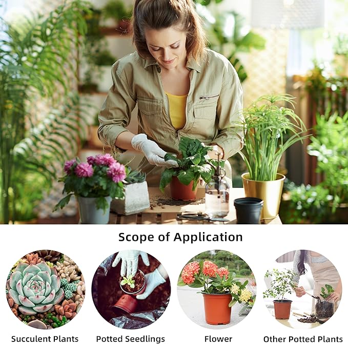 Plant Nursery Pot/Pots 200 Pcs 4" Plastic Small Plants Pots Flower Pots Seed - Image 6
