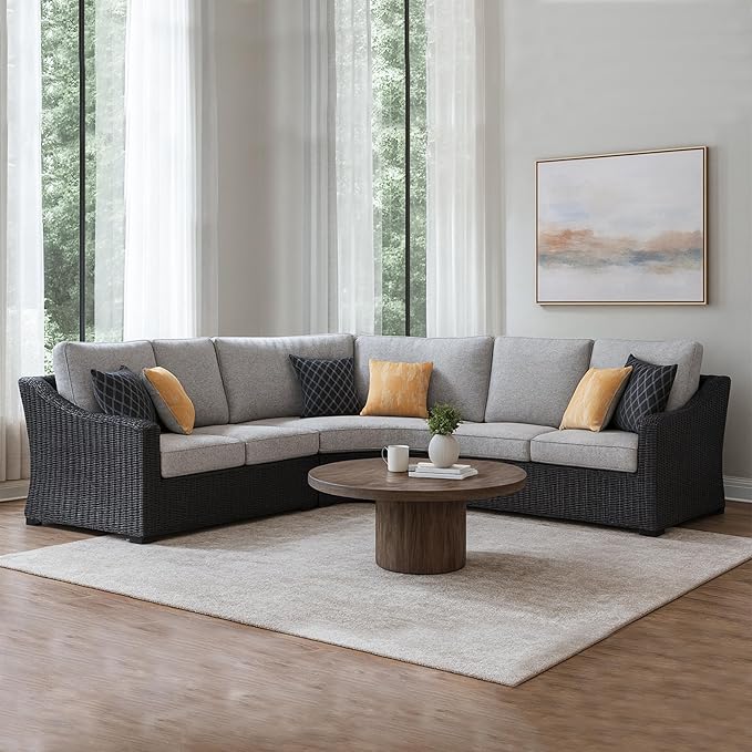 Signature Design by Ashley Beachcroft Curved Modern 3-Piece Outdoor Sectional - Image 2